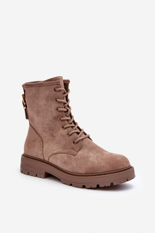 Femminile Stivaletti da lavoro con cerniere beige Ninsuni Femminile Stivaletti da lavoro con cerniere beige Ninsuni