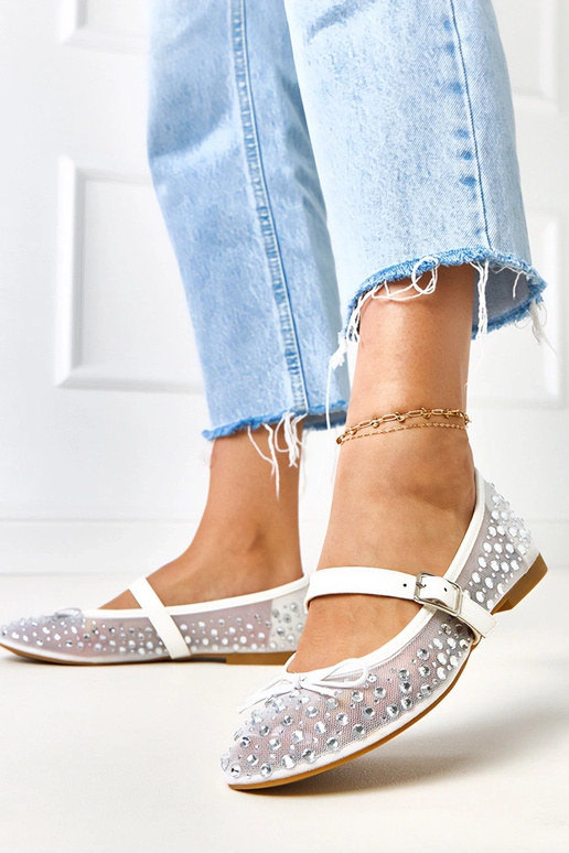 Ballerine bianche in rete con... Ballerine bianche in rete con...