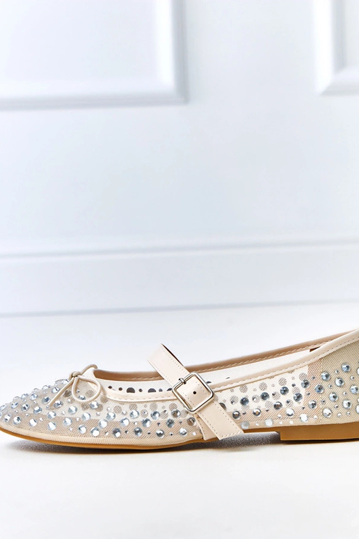 Ballerine beige in rete con cristalli... Ballerine beige in rete con cristalli...