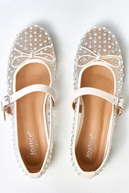 Ballerine beige in rete con cristalli... Ballerine beige in rete con cristalli...