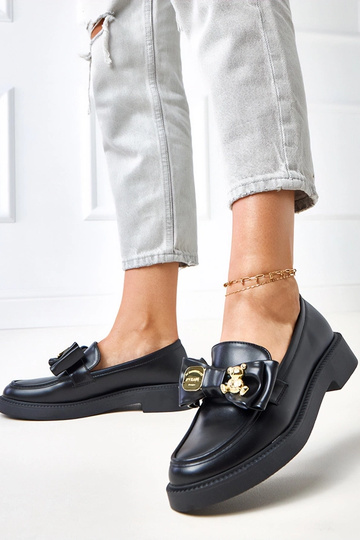 Mocassini neri con fiocco e... 2