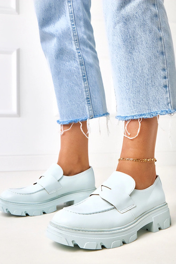 Mocassini blu da donna in...