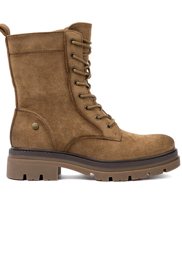 Elegantello classico dalla pelle scamosciata stivali da equitazione alti A odcieniu brązu 2