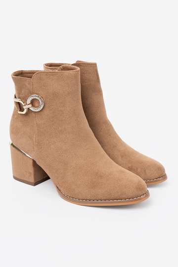 Elegante scarpe A odcieniu brillantementemarronem ze d orom detalem