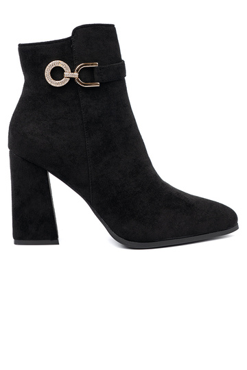 Stile elegante colore nero scarpe z biżuteryjnym akcentem 2