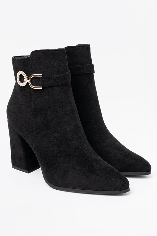 Stile elegante colore nero scarpe z biżuteryjnym akcentem Stile elegante colore nero scarpe z biżuteryjnym akcentem