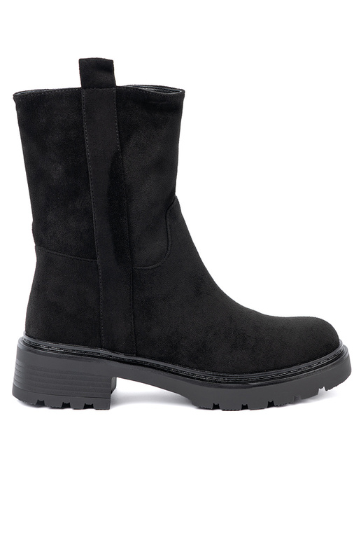 colore nero scarpe su una suola spessa z choleAką alla caviglia colore nero scarpe su una suola spessa z choleAką alla caviglia