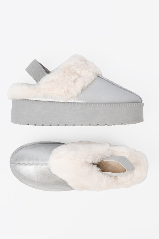 color argento Stivali da neve con una pelliccia i platformą color argento Stivali da neve con una pelliccia i platformą