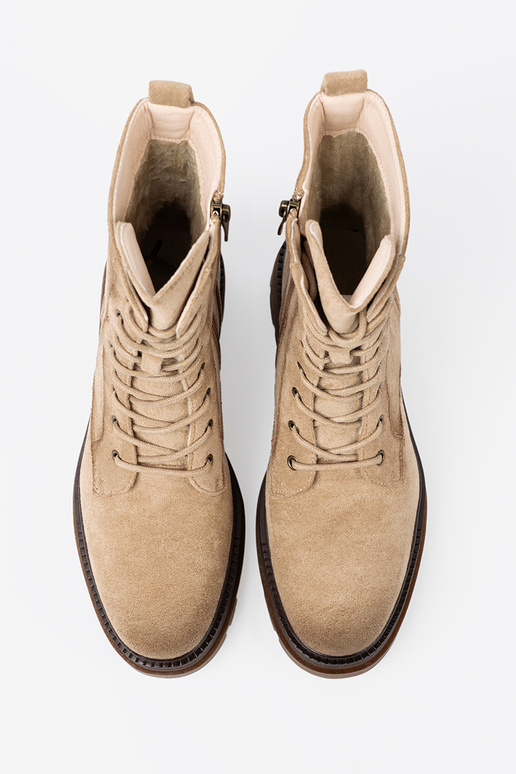 dalla pelle scamosciata beige stivali da equitazione alti z solidnym bieżnikiem dalla pelle scamosciata beige stivali da equitazione alti z solidnym bieżnikiem