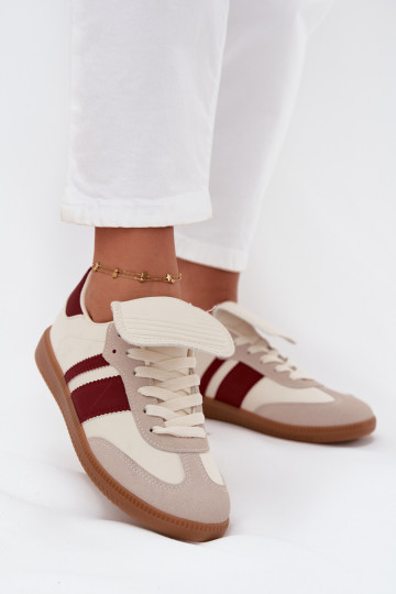 Scarpe sportive basse da donna color bordò Ardira