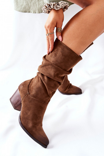 Femminile stivali dalla pelle scamosciata colore marrone Ranafast 2