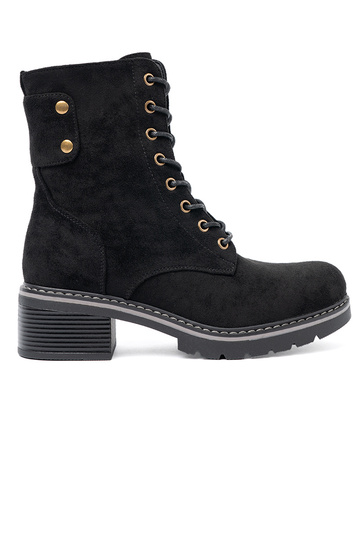 colore nero allacciato stivali da equitazione alti z grubą podeszAą 2