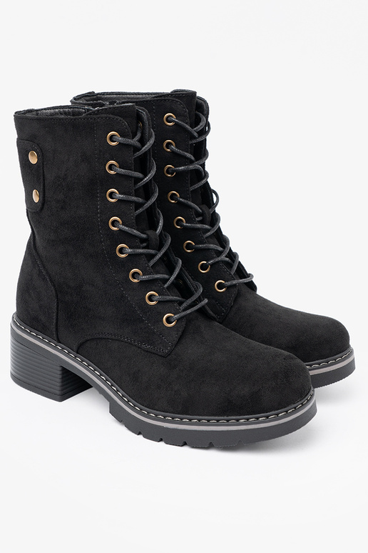 colore nero allacciato stivali da equitazione alti z grubą podeszAą colore nero allacciato stivali da equitazione alti z grubą podeszAą