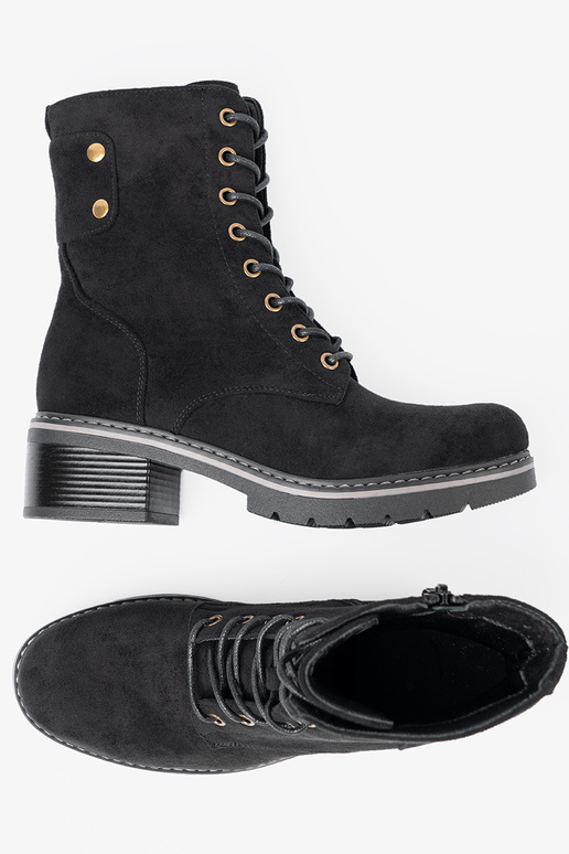 colore nero allacciato stivali da equitazione alti z grubą podeszAą colore nero allacciato stivali da equitazione alti z grubą podeszAą