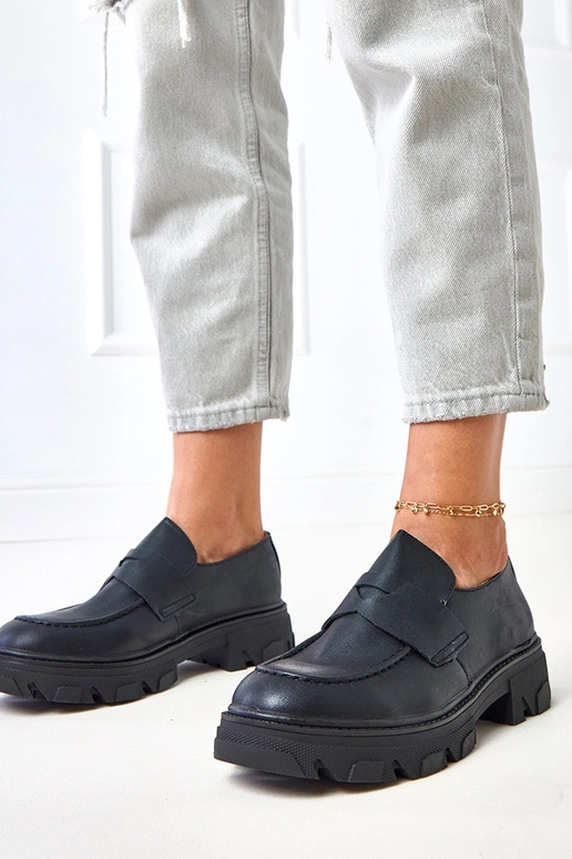 Mocassini neri opachi da donna Kirna Mocassini neri opachi da donna Kirna