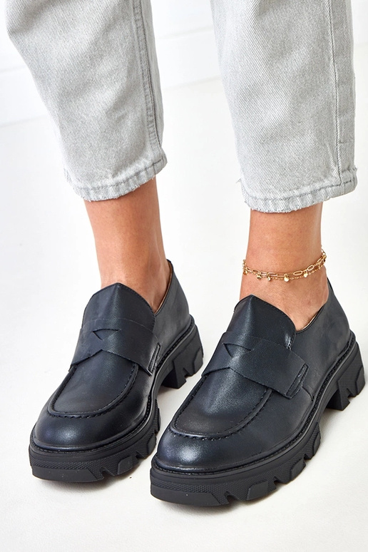 Mocassini neri opachi da donna Kirna Mocassini neri opachi da donna Kirna