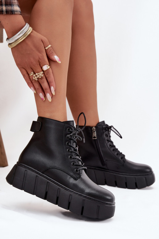 Pelle riscaldamento Stivali da donna con una piattaforma Vinceza 66803 colore nero Pelle riscaldamento Stivali da donna con una piattaforma Vinceza 66803 colore nero