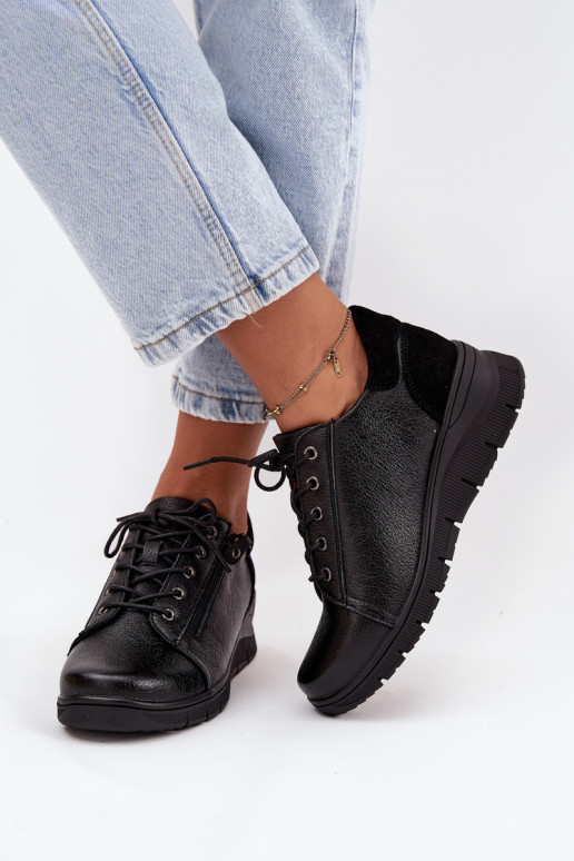 Pelle scarpe Femminile Su un cuneo Vinceza 39964 colore nero Pelle scarpe Femminile Su un cuneo Vinceza 39964 colore nero