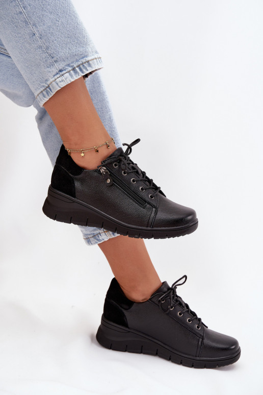 Pelle scarpe Femminile Su un cuneo Vinceza 39964 colore nero Pelle scarpe Femminile Su un cuneo Vinceza 39964 colore nero