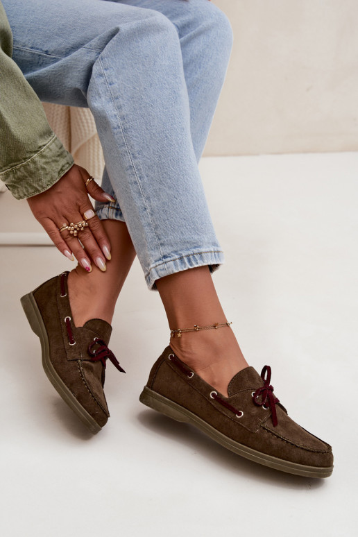 scarpe mocassini da donna con dettagli eleganti colore kaki Calivra scarpe mocassini da donna con dettagli eleganti colore kaki Calivra