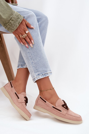 scarpe mocassini da donna con dettagli eleganti Tonalità rosa chiaro Calivra