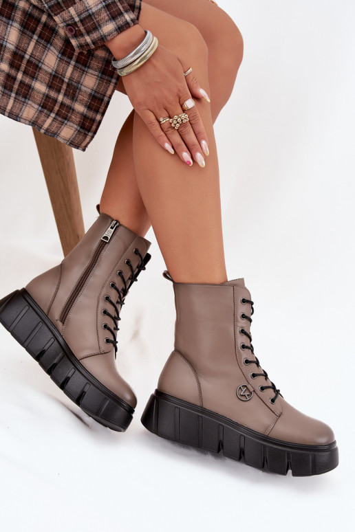 Stivaletti da lavoro Femminile con una piattaforma riscaldamento Vinceza 58588 beige Stivaletti da lavoro Femminile con una piattaforma riscaldamento Vinceza 58588 beige