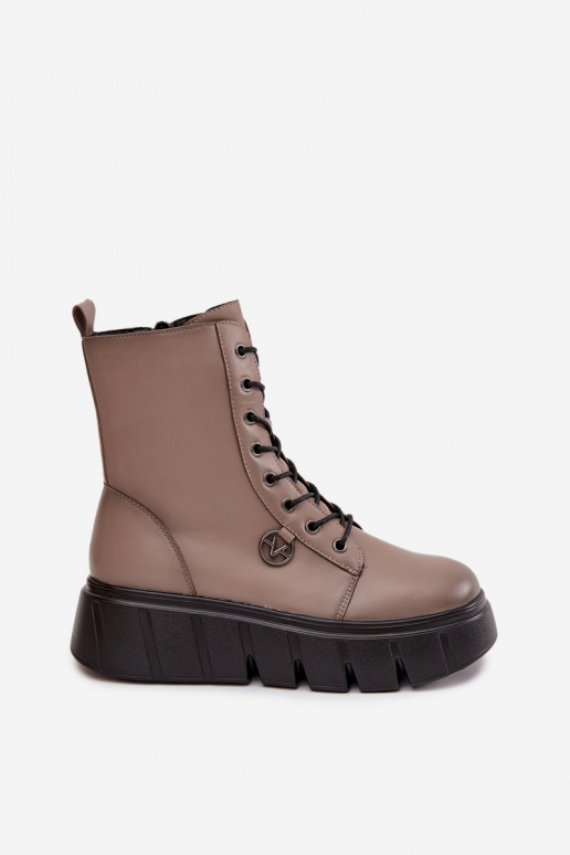 Stivaletti da lavoro Femminile con una piattaforma riscaldamento Vinceza 58588 beige Stivaletti da lavoro Femminile con una piattaforma riscaldamento Vinceza 58588 beige