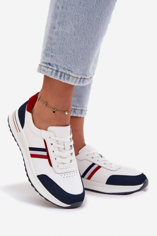 scarpe da ginnastica Pelle Femminile Bianco-blu scuro Lorvessa