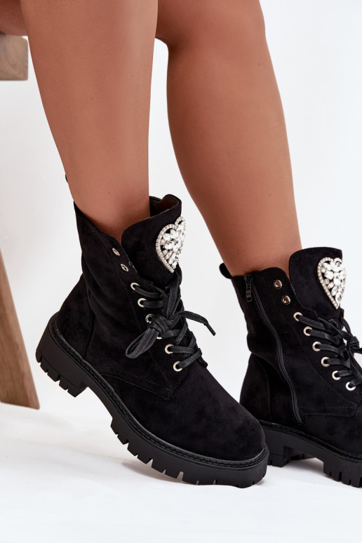 Stivaletti da lavoro Femminile con gli occhi lucenti Abilitato Języku colore nero Rosira Stivaletti da lavoro Femminile con gli occhi lucenti Abilitato Języku colore nero Rosira