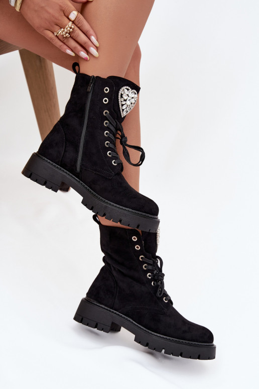 Stivaletti da lavoro Femminile con gli occhi lucenti Abilitato Języku colore nero Rosira Stivaletti da lavoro Femminile con gli occhi lucenti Abilitato Języku colore nero Rosira