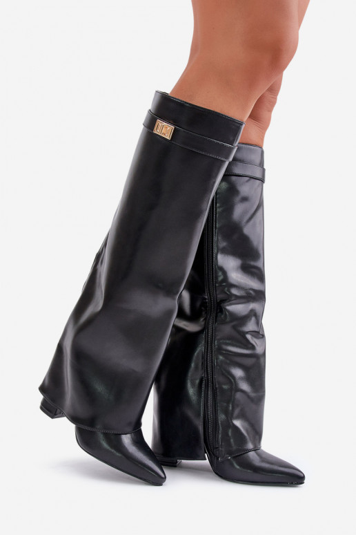 stivali da donna Eko PelleINyAiniętą CholeAką con i tacchi colore nero Avamora stivali da donna Eko PelleINyAiniętą CholeAką con i tacchi colore nero Avamora