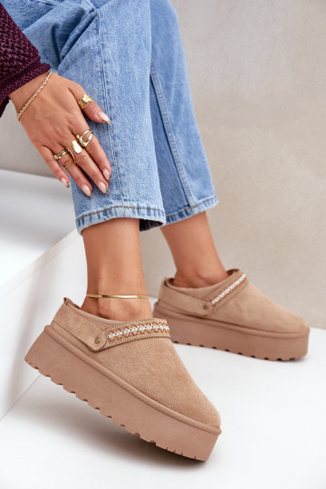 Stivali da neve Con decorazioni Haftem beige Selithria