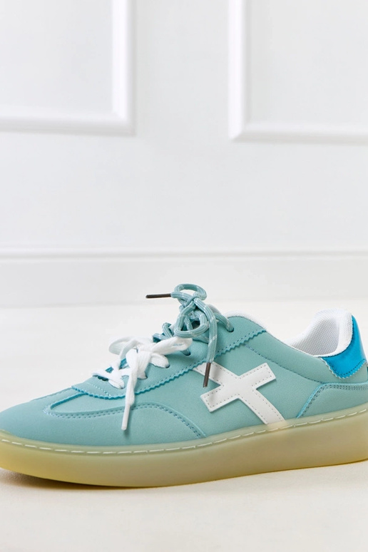 Sneakers blu con piattaforma e...