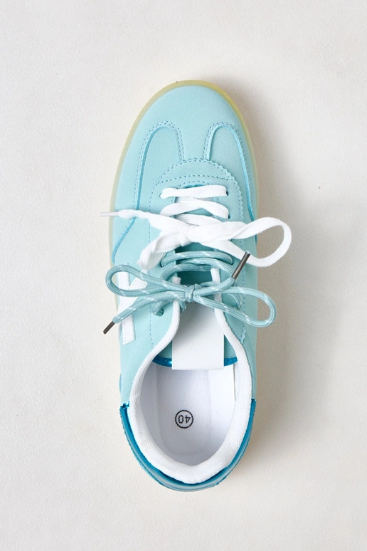 Sneakers blu con piattaforma e...