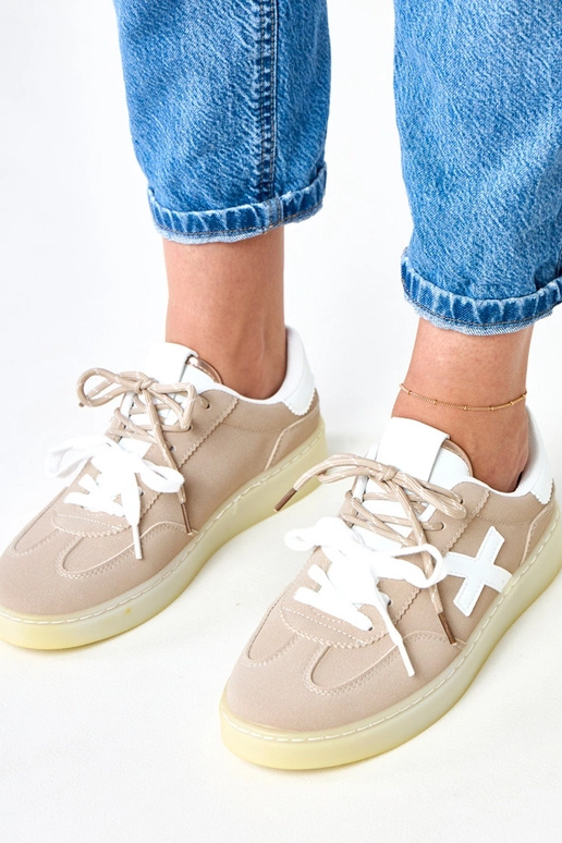 Sneakers marroni con piattaforma e...