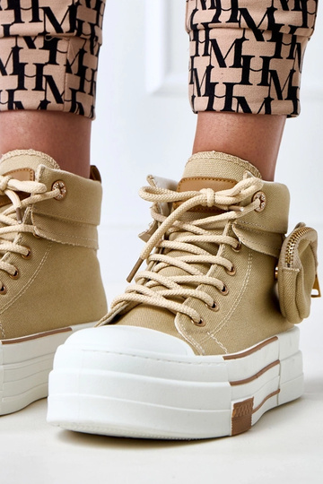 Sneakers alte marroni con piattaforma e tasca Yaren