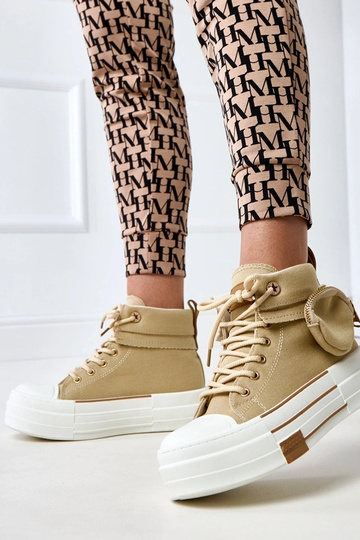 Sneakers alte marroni con piattaforma e tasca Yaren 2