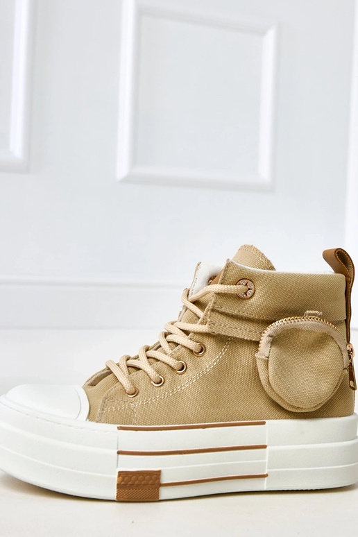 Sneakers alte marroni con piattaforma...