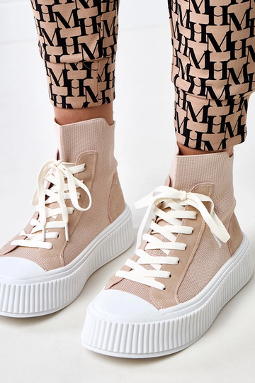 Sneakers rosa slip-on tipo calza con piattaforma Perkins