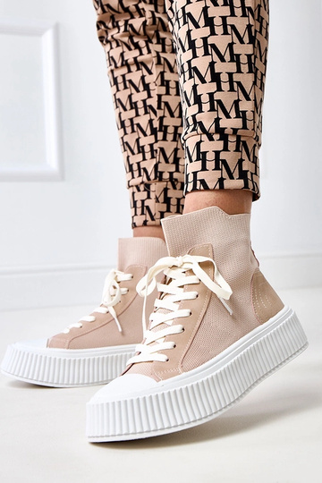 Sneakers rosa slip-on tipo calza con piattaforma Perkins 2
