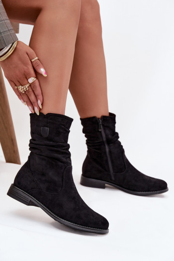 riscaldamento Stivali da donna Con top arricciato con tacchi larghi colore nero Krisia