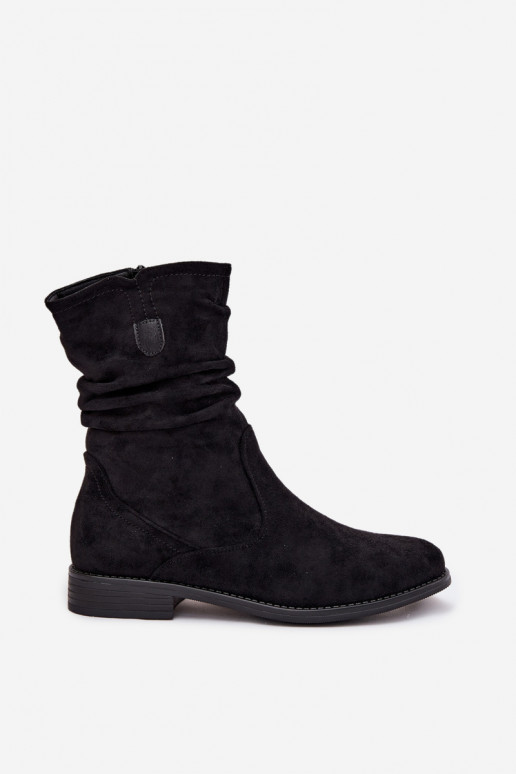 riscaldamento Stivali da donna Con top arricciato con tacchi larghi colore nero Krisia riscaldamento Stivali da donna Con top arricciato con tacchi larghi colore nero Krisia