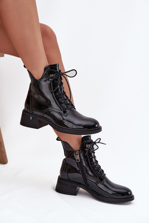 con effetto vernice riscaldamento Stivali da donna Klocke Vinceza 58602 colore nero con effetto vernice riscaldamento Stivali da donna Klocke Vinceza 58602 colore nero