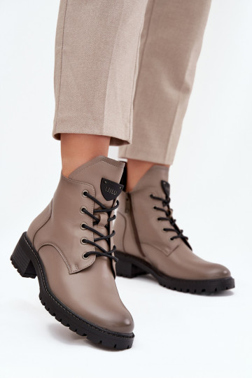 Stivaletti da donna foderati Klocke Vinceza 58609, color grigio 2