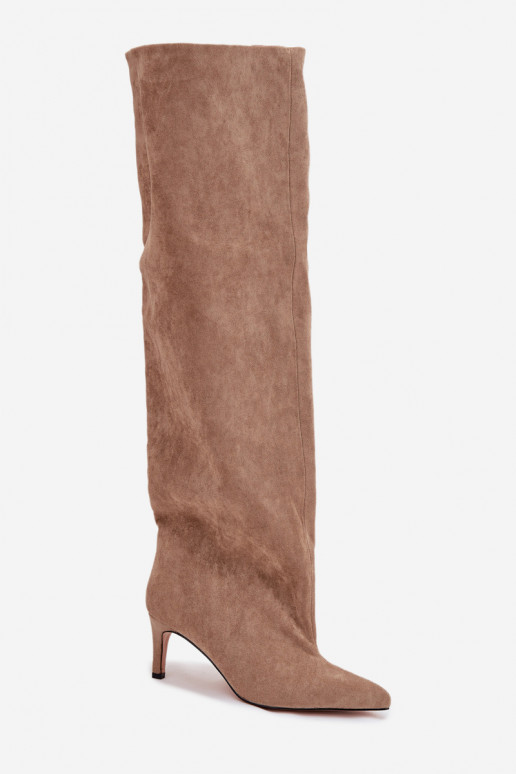 stivali da donna con tacchi sottili Un modello convincente beige Devevilla