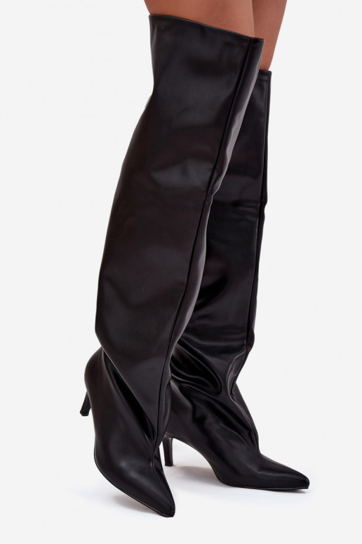 stivali da donna con tacchi sottili Un modello convincente colore nero Devevilla