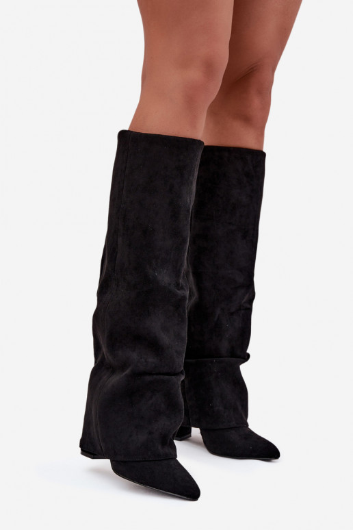 riscaldamento stivali da donnaINyAiniętą CholeAką con i tacchi in ecopelle scamosciataoAe colore nero Elivira