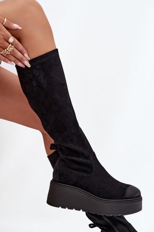 stivali da donna Contro la strada con una piattaforma I Koturnie Vinceza 58342 colore nero stivali da donna Contro la strada con una piattaforma I Koturnie Vinceza 58342 colore nero