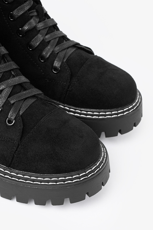 colore nero allacciato scarpe z błyszczącym cuorem