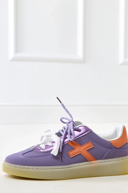 Sneaker viola con piattaforma e...